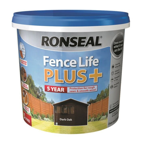 Ronseal Fence Life Plus+ Dark Oak 5 litre